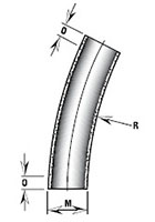 22 1/2º x 12 Inch (in) Radius Elbows